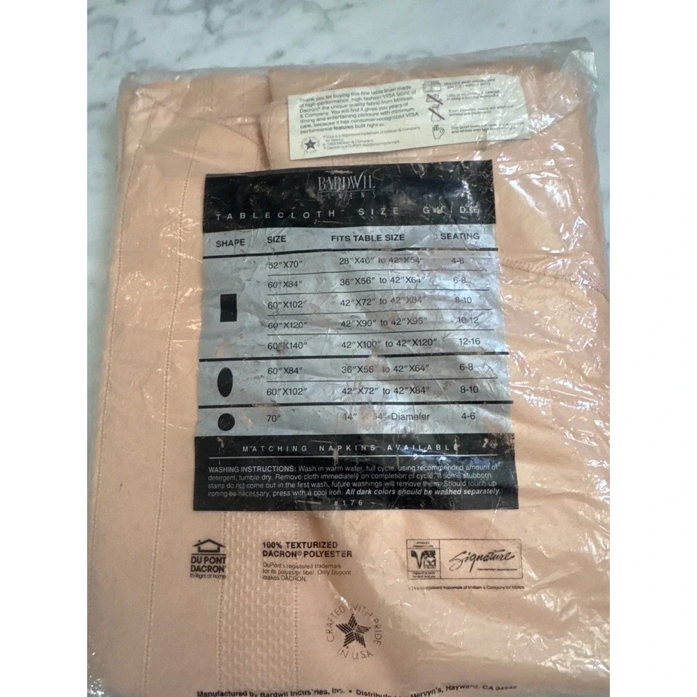 Bardwil Linens Satin Splendor Peach Round Tablecloth 70 In Visa Permanent Press